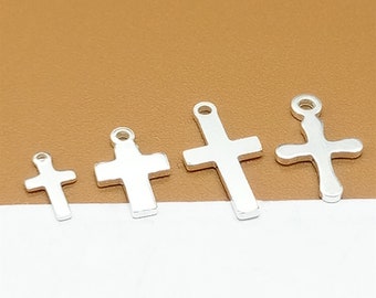 15 Sterling Silver Tiny Cross Charms, 925 Silver Cross Charms, Jesus Cross Charms, Cross Tag Charms, Small Cross Charm, Cross Earring Charm
