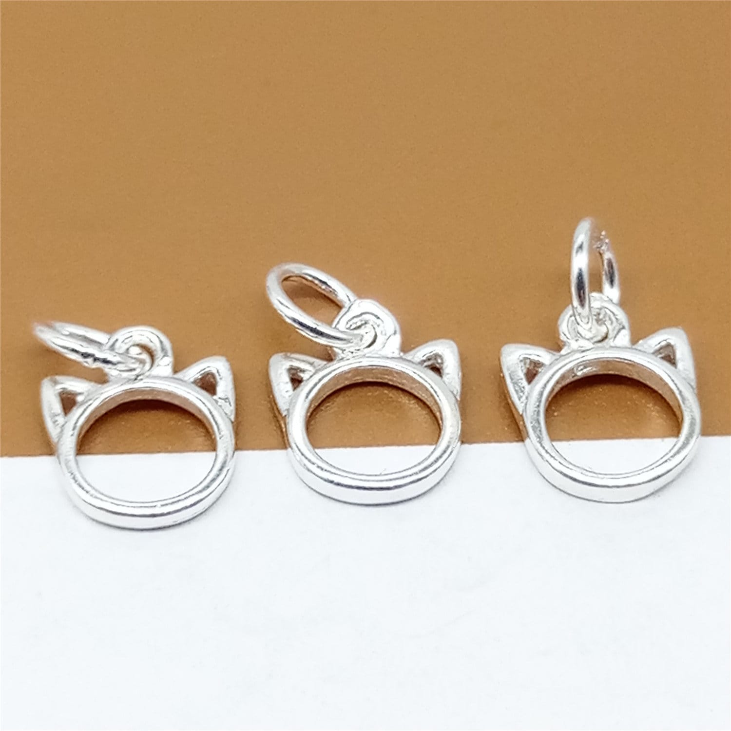 20 Sterling Silver Cat Charms 925 Silver Cat Charms Small Etsy