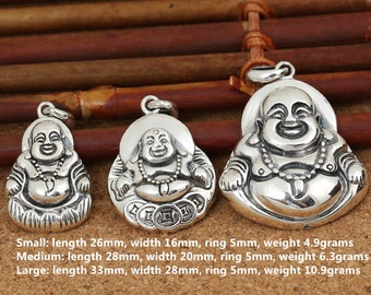 Sterling Silver Happy Buddha Pendant, Sterling Buddha Pendant, 925 Silver Buddha Pendant, Happy Buddha Pendant, Smile Buddha Pendant