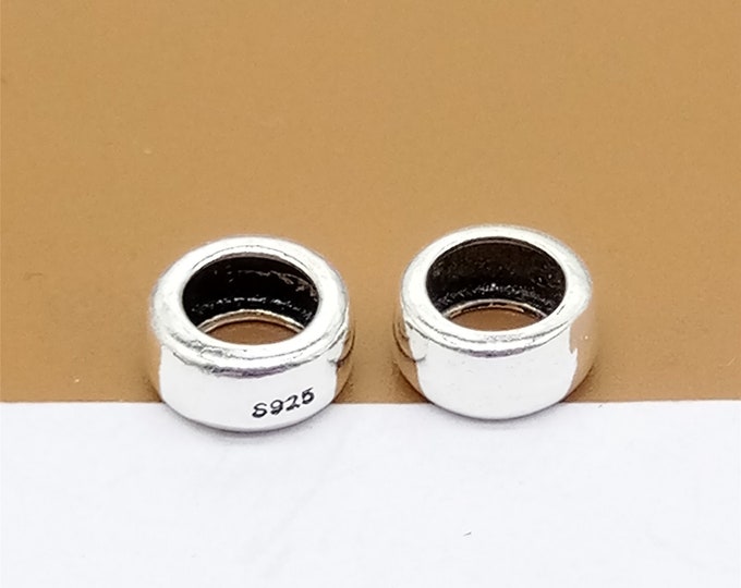 Sterling Silver Stardust Donut Beads 925 Silver Donut Bead Etsy