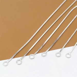 14 Sterling Silver Snake Chain Ear Wires for Earring, Ear Wire Threader, 925 Silver Earring Threader, Snake Chain Ear Wires