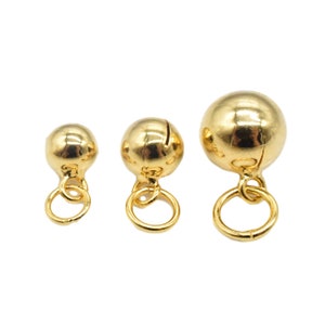 14K Gold Vermeil Style Bell Charm, 14K Gold Plated auf 925 Sterling Silber Bell Charm, runde Jingle Bell 5 mm 6 mm 7 mm 8 mm 10 mm 12 mm 14 mm