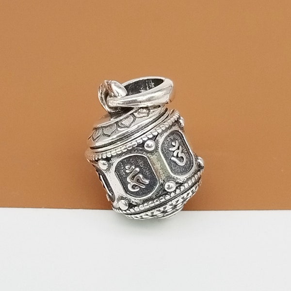 Sterling Silver Om Pendant Locket Etsy