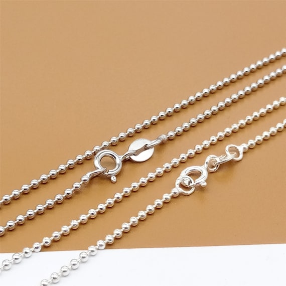 Sterling Silver 18-Inch 1.5mm Bead Chain Necklace