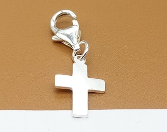 JewelsObsession Sterling Silver 35mm Cross Charm w/Lobster Clasp JewelsObsession Sterling Silver 35mm Cross Charm w/Lobster Clasp