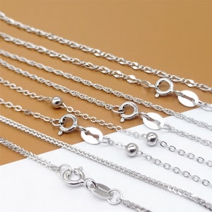 Sterling Silver Wheat Chain, Satellite Chain, Rope Chain, Cable Chain Rhodium Plated, 925 Silver Tarnish-free Adjustable Chain 18"