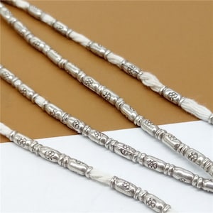 30 Karen Hill Tribe Silver Small Tube Beads, Karen Hill Spacer Bead, Karen Tribe Spacer Bead, Small Karen Hill Tribe Tube Spacer