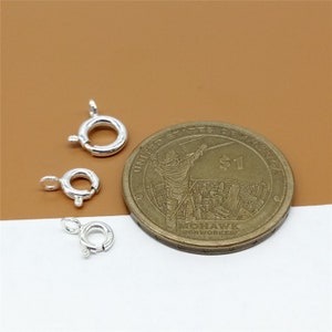20 Sterling Silver Spring Rings, 925 Sterling Silver Spring Ring Clasp with Open Ring 5mm,6mm,7mm, 8mm zdjęcie 2