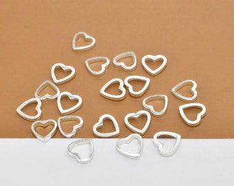 20 Sterling Zilveren Tiny Heart Jump Ringen, 925 Zilveren Hart Jump Ringen, Love Heart Closed Jump Ringen voor Armband Ketting, Love Jewelry