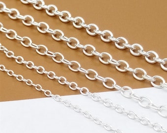 ABOOFAN 1 Roll Necklace Chain Copper Cable Sterling Silver Chain for  Jewelry Making Metal Cable Chains Golden Cable Chains Jump Rings for  Jewelry