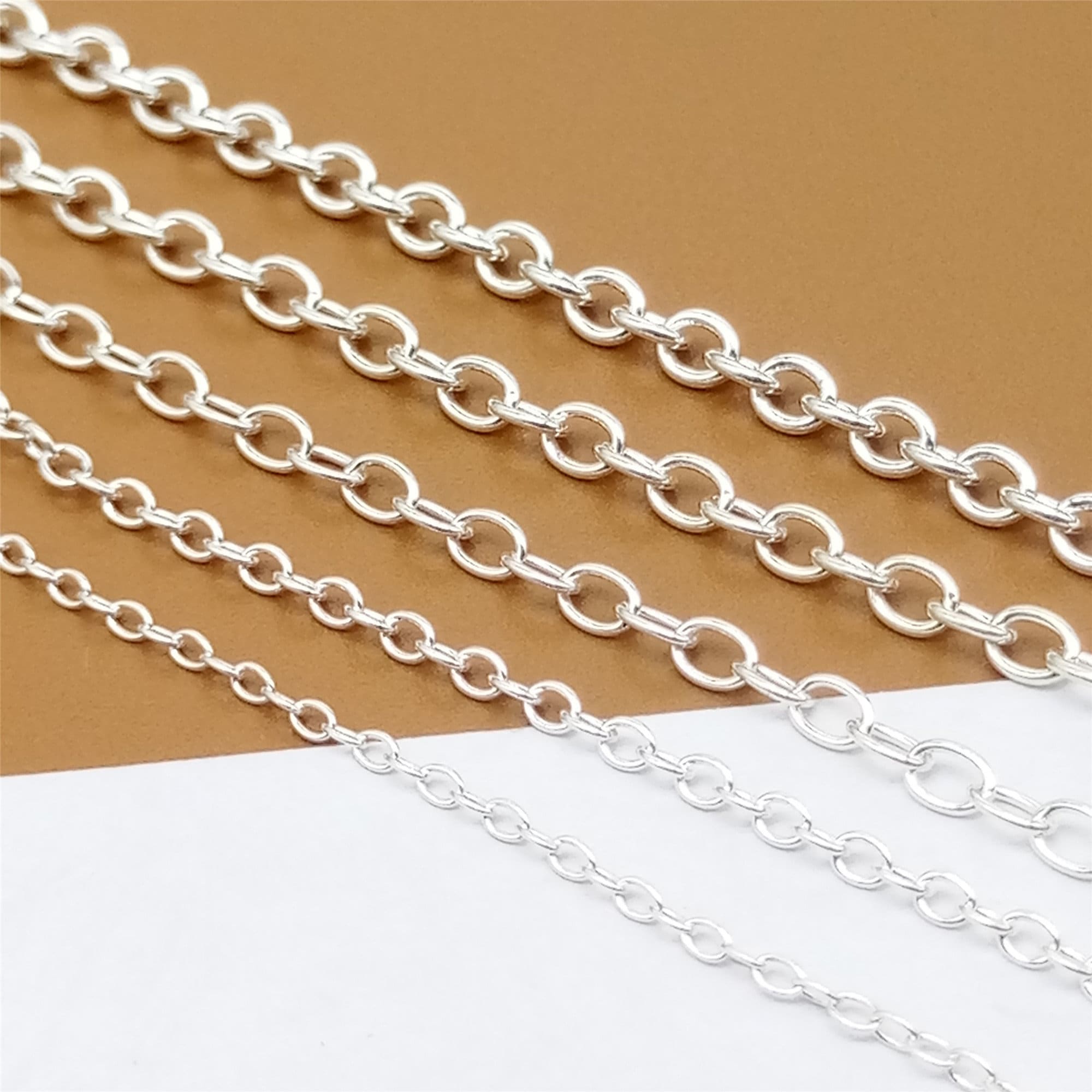 Sterling Silver Round Cable Chain Bulk Cable Chain Etsy