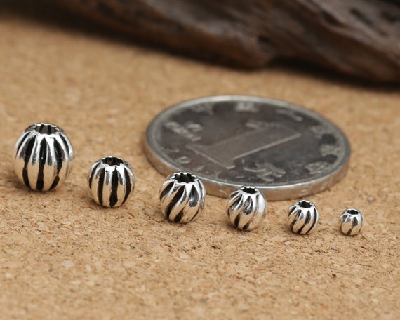 925 Sterling Silver Seamless Round Ball Beads 2mm-22mm, Small or Large Hole  