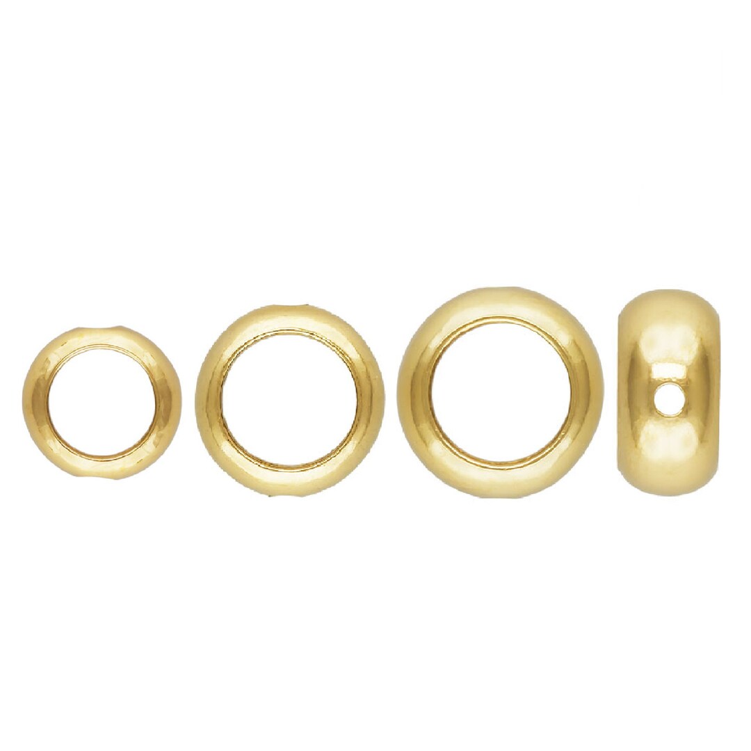 5pcs 14K Gold Filled Bead Frames, Gold Filled Bead Frames, Circle Bead