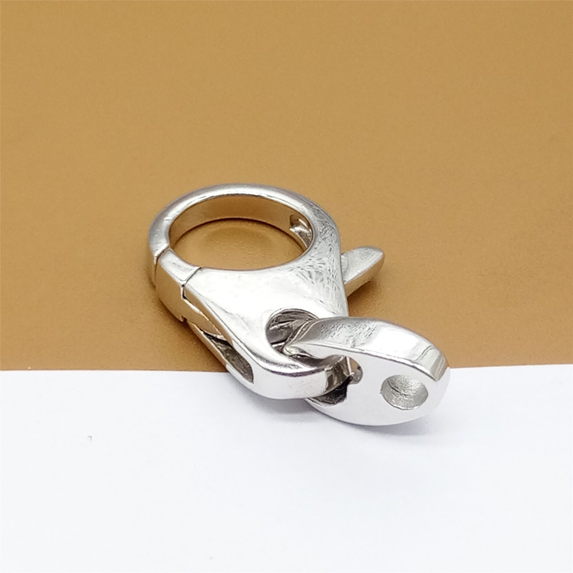 Sterling Silver Large Lobster Clasp with Rhodium Plated 925 Etsy