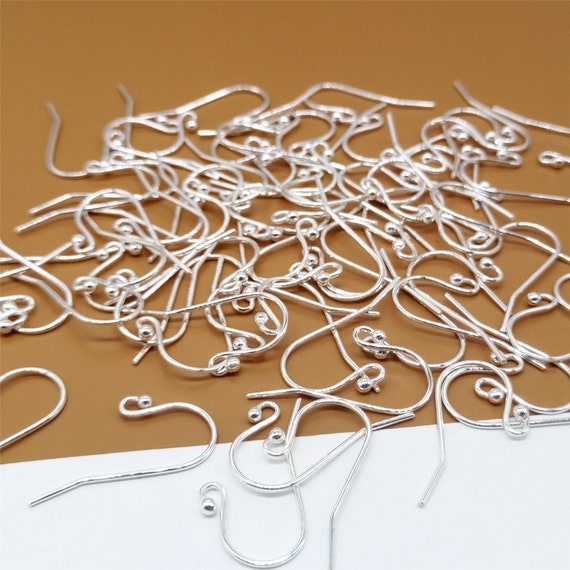 10 Pairs Sterling Silver Ear Wires Ball End Wire Gauge 0.6mm 925 Silver Earring Wires Earring Hooks for Earring Jewelry Making Etsy Canada