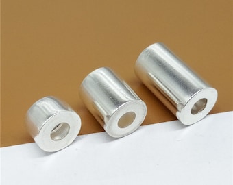Glänzende Sterling Silber Barrel Beads, 925er Silber Barrel Beads, Armband Beads, Halskette Beads