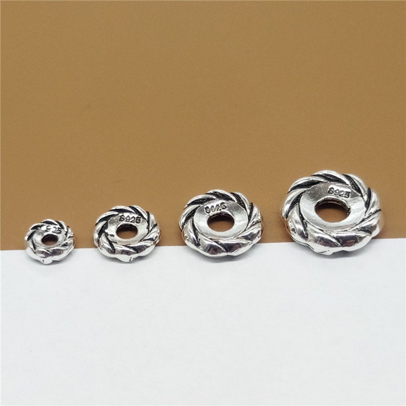 10 Sterling Silver Spacer Beads 6mm 8mm 10mm 12mm 925 Silver | Etsy