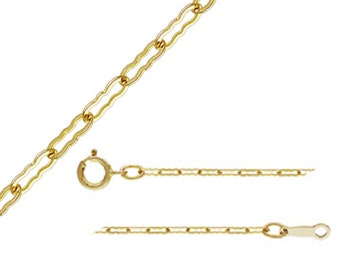 14K Gold Filled Krinkle Necklace Chain w/ Spring Ring Clasp, Gold Filled Krinkle Chain Necklace, Gold Filled Necklace 1.4mm 16 18 Inches