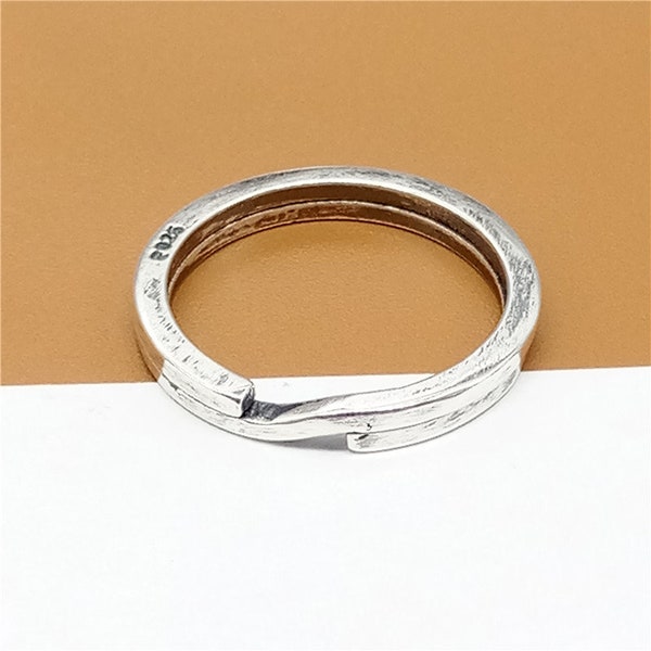 Anello diviso in argento sterling, portachiavi, anello diviso in argento 925, anello diviso 20mm per portachiavi