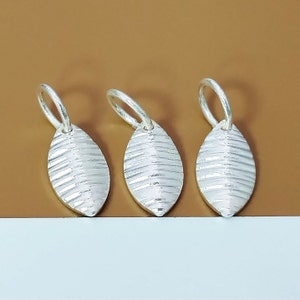 6 Sterling Silver Leaf Charms, 925 Silver Shiny Leaf Charm, Tree Charm, Nature Charm, Garden Charm, Bracelet Charm, Necklace Charm