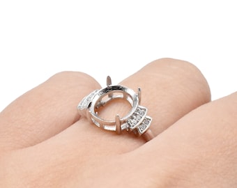 Shiny Silver Adjustable Rings 15mm Setting Ring Blanks DIY Ring Blanks 10 pcs Princess Filigree Ring Bases