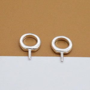 5 Sterling Silver Shiny Eyepins, 925 Silver Closed Jump Ring Pin, Loop Eyepin, Small Eye Pin, Earring Pin, Eyepin Hook for Jewelry Making