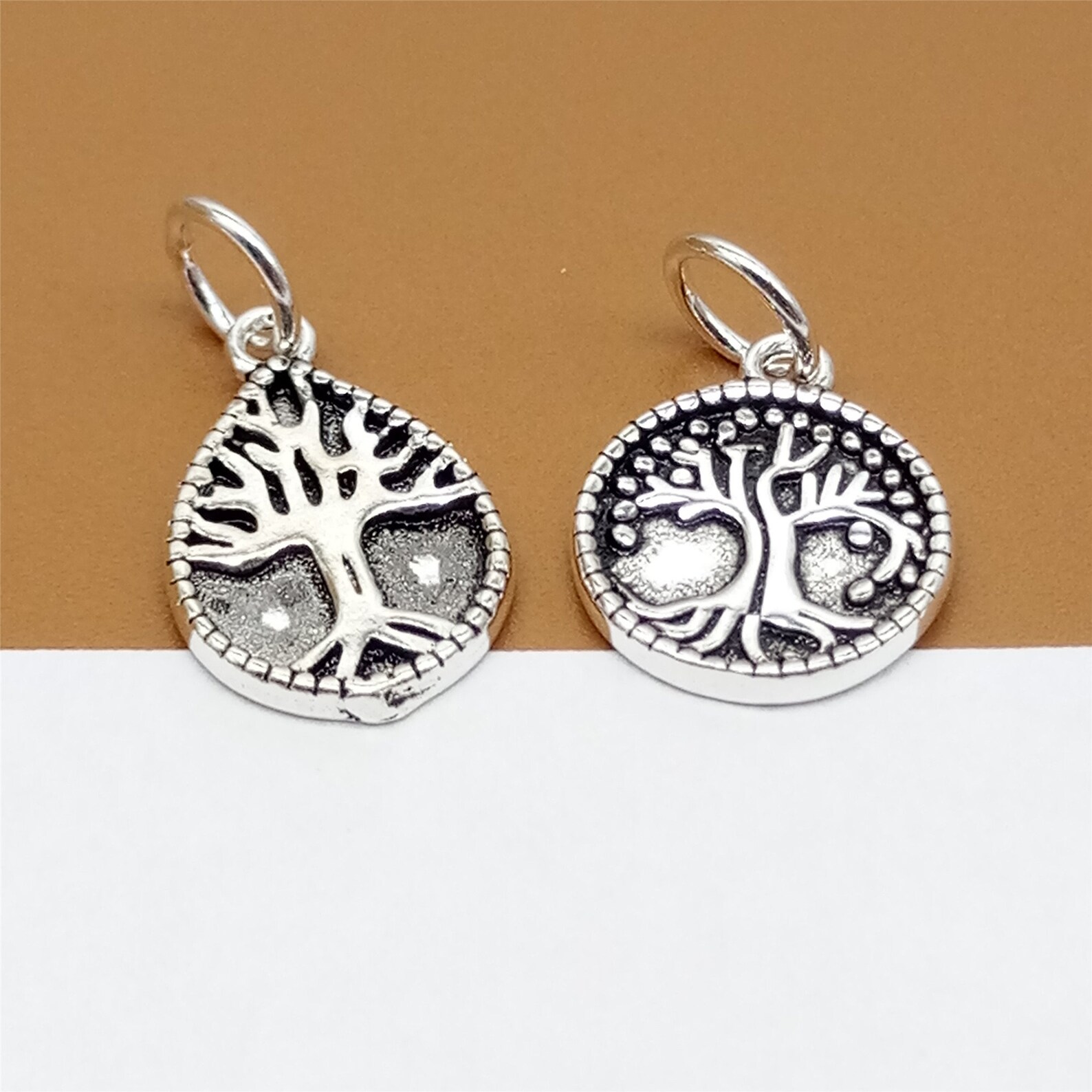 5 Sterling Silver Life Tree Charms Tree of Life Charm 925 Etsy