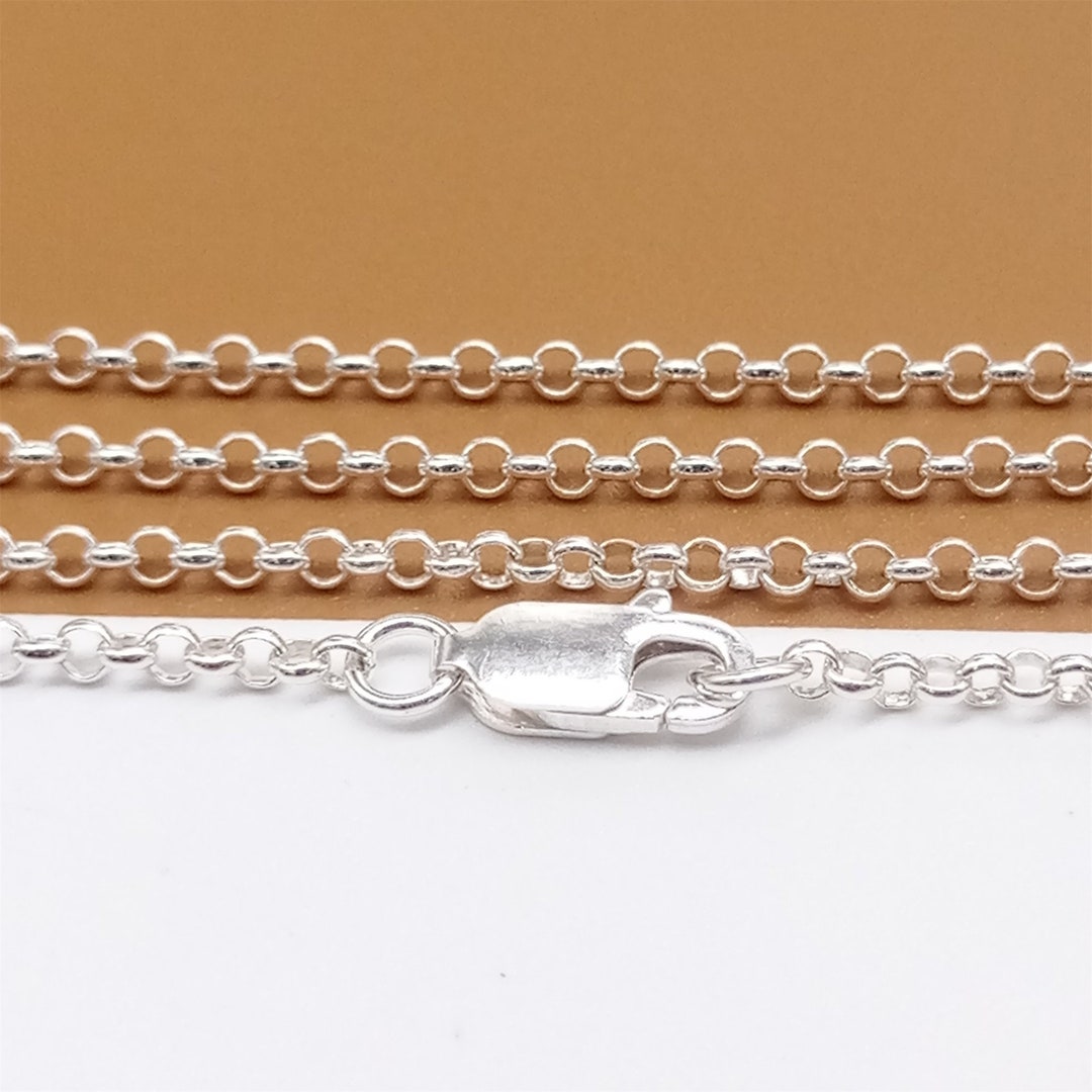 Sterling Silver Shiny Rolo Chain With Trigger Lobster Clasp, 925 Silver ...