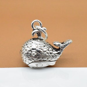 2 Sterling Silver Whale Charms, 925 Silver Whale Charms, Ocean Charm, Sea Charm, Bracelet Charm, Necklace Charm