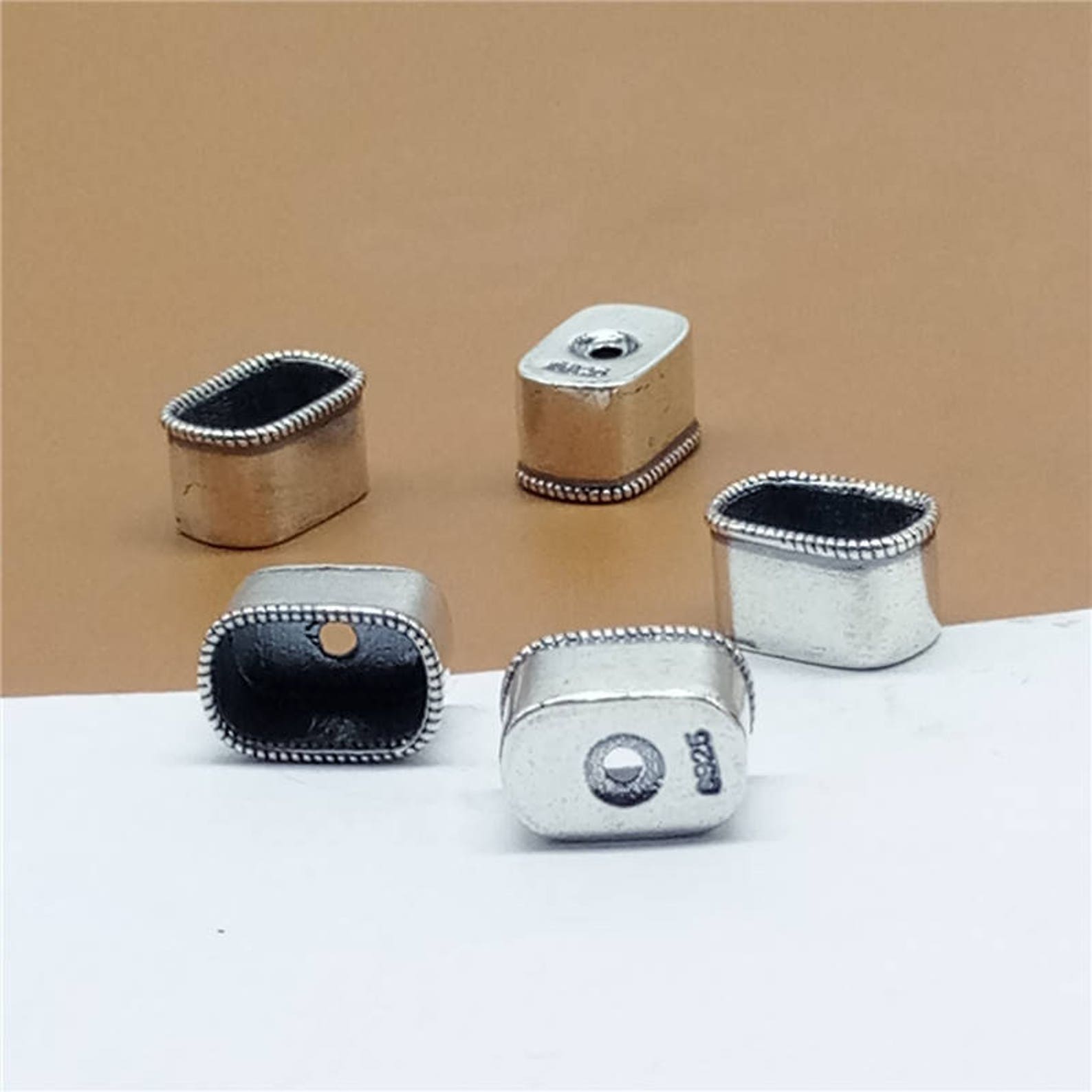 4 Sterling Silver Cord End Caps Leather Cord Caps 925 Silver Etsy