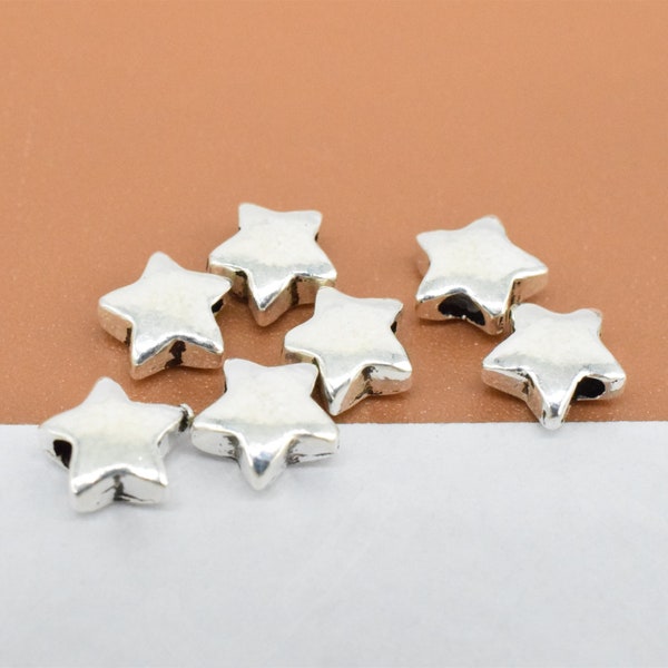 20 Sterling Silver Small Star Beads, 925 Silver Pentagram Bead, Bracelet Bead, Star Spacer Bead, Star Necklace Bead 5mm