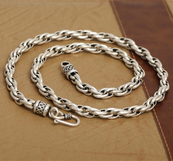 Hand Made Custom Sterling Silver Wallet Chain With Deep Belt Hook by Ober  Metal Works