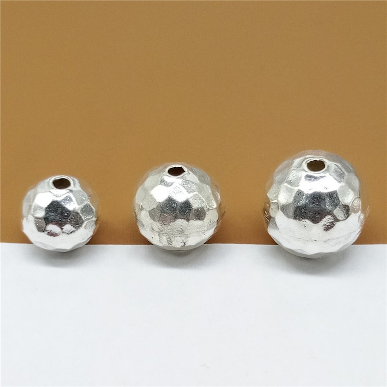 4 Karen Hill Tribe Silver Hammered Round Beads Ball Beads - Etsy