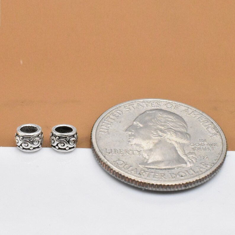 Tire Bracelet Bead Spacer Bead Necklace Bead Bracelet bead 925 Silver Spiral Bead Swirl Bead 12 Sterling Silver Tiny Swirl Beads