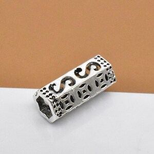 5 Sterling Silver Coin Beads, 925 Silver Coin Beads, Faceted Beads, Money Bead, Polygon Bead, Coin Tube Bead, Necklace Bead, Bracelet Bead