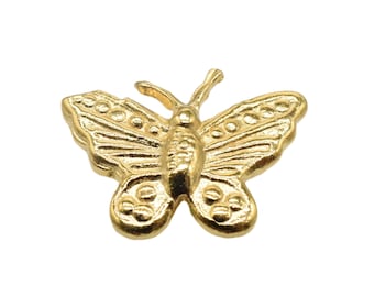 Colgante de mariposa estilo vermeil de oro de 14 quilates, mariposa de estilo tribal, colgante de mariposa chapado en oro de 14 quilates sobre plata de ley 925, colgante para collar