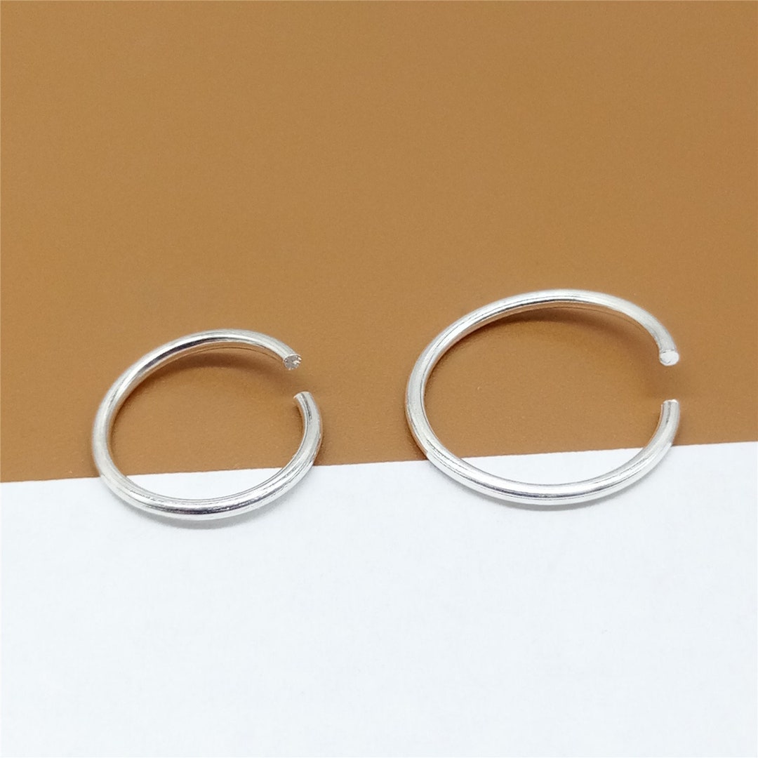 Sterling Silver Open Jump Rings 12mm 14mm 16mm With 1mm Thicknes 18 ...