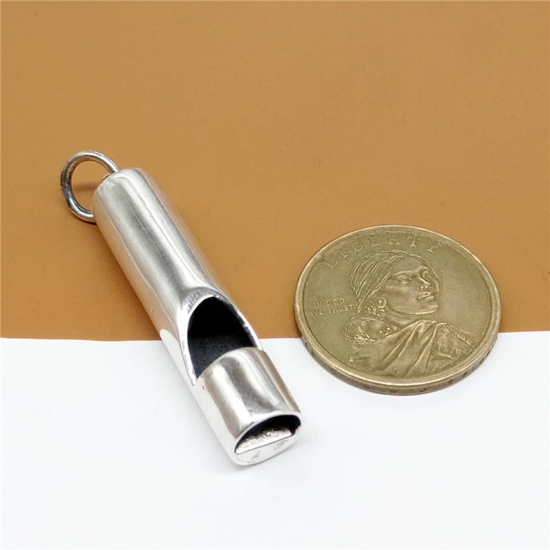Sterling Silver Whistle Pendant 925 Silver Plain Whistle Etsy