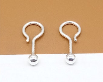 4 Pairs Sterling Silver Earring Hook w/ Ball Head, Ear Hook, 925 Silver Earring Hook