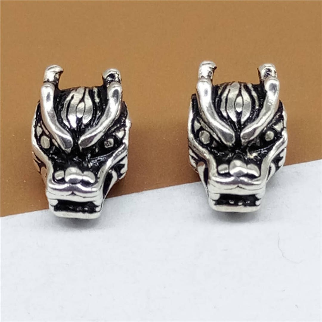 3 Sterling Silver Dragon Beads 925 Sterling Dragon Beads Etsy
