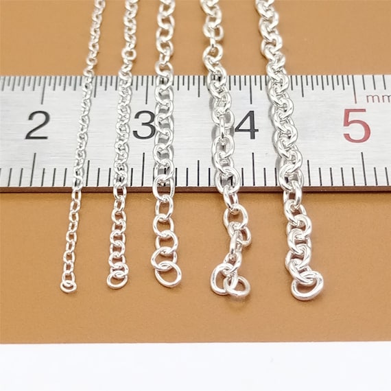 Sterling Silver Round Cable Chain Bulk Cable Chain Unfinished Cable Chain 925 Silver Cable Chain 1.1mm 1.4mm 2.1mm 2.3mm 2.5mm Footage Etsy