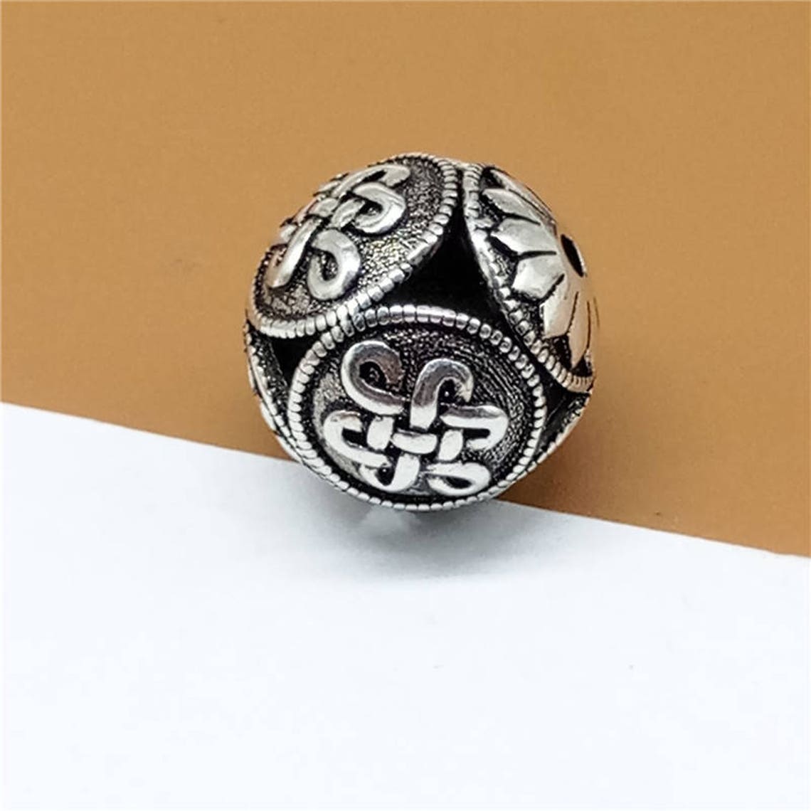 3 Sterling Silver Large Knot Beads 10mm Sterling Knot Beads Etsy