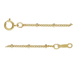 14K Gold Filled Satellite Necklace Chain, Satellite Chain Necklace Spring Clasp, Satellite Bead Chain, Curb Chain w/ 2mm Bead, 16 18 20 Inch