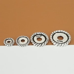 Sterling Silver Spacer Beads, 925 Silver Round Spacer Beads, Tire Bead, Bracelet Bead, Spacer Gear Bead, Round Bead 6mm 8mm 10mm 12mm