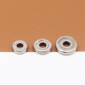 Sterling Silver Round Spacer Beads, 925 Silver Greek Bead, Disc Beads, Spacer Bead, Flat Bead, Bracelet Bead, Necklace Bead