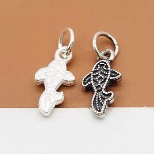 6 Sterling Silver Small Filigree Fish Charms 2-Sided, 925 Silver Small Fish Pendant, Sea Charm, Ocean Charm, Bracelet Charm, Necklace Charm