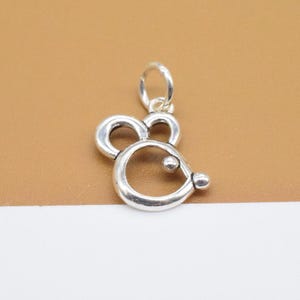 6 Sterling Silver Mouse Charms, 925 Silver Rat Charm, Hollow Mouse Charm, Animal Charm, Mouse Small Pendant, Bracelet Charm, Necklace Charm
