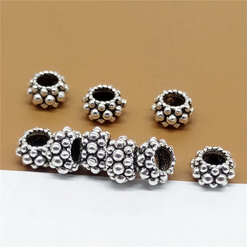 10 PCS Wheel Spacer Beads - S925 Sterling Silver WSP373X10