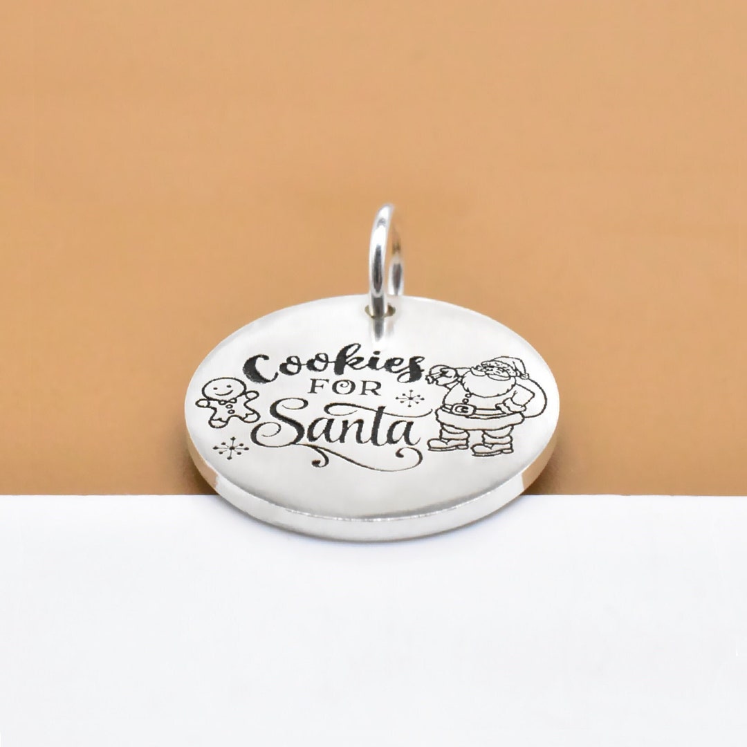 Sterling Silver Cookies for Santa Charm, 925 Silver Christmas