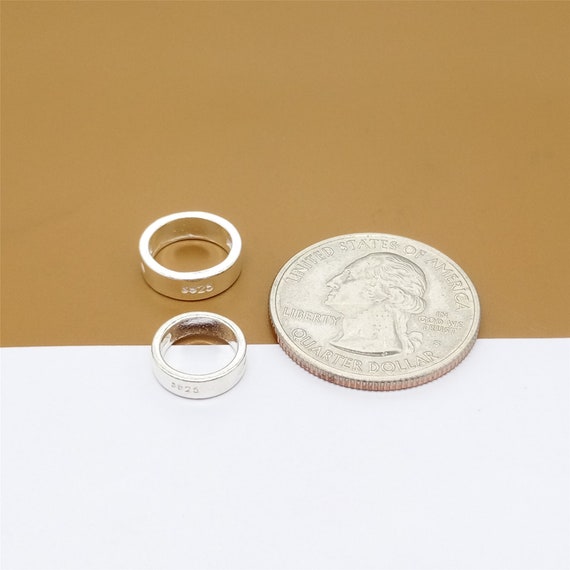 5 Sterling Silver Ring Bead Frames, Ring Frame Spacers, 925 Silver Ring  Bead Frames, Ring Bead Frame Spacers 10mm, 12mm 
